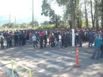 Fotos da assembleia na portaria da Usiminas dia 29/05